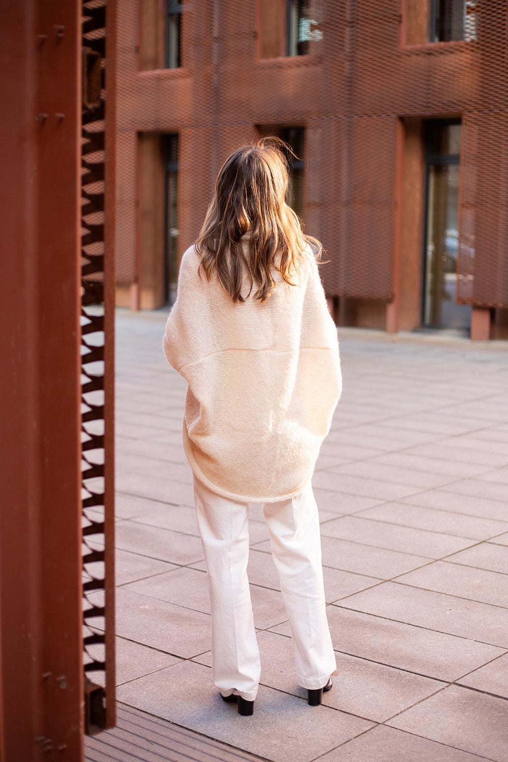 Cream ivory boho cardigan alpaca silk, handmade wrap sweater,  soft lightweight knitwear, cozy minimalist bohemian sweater