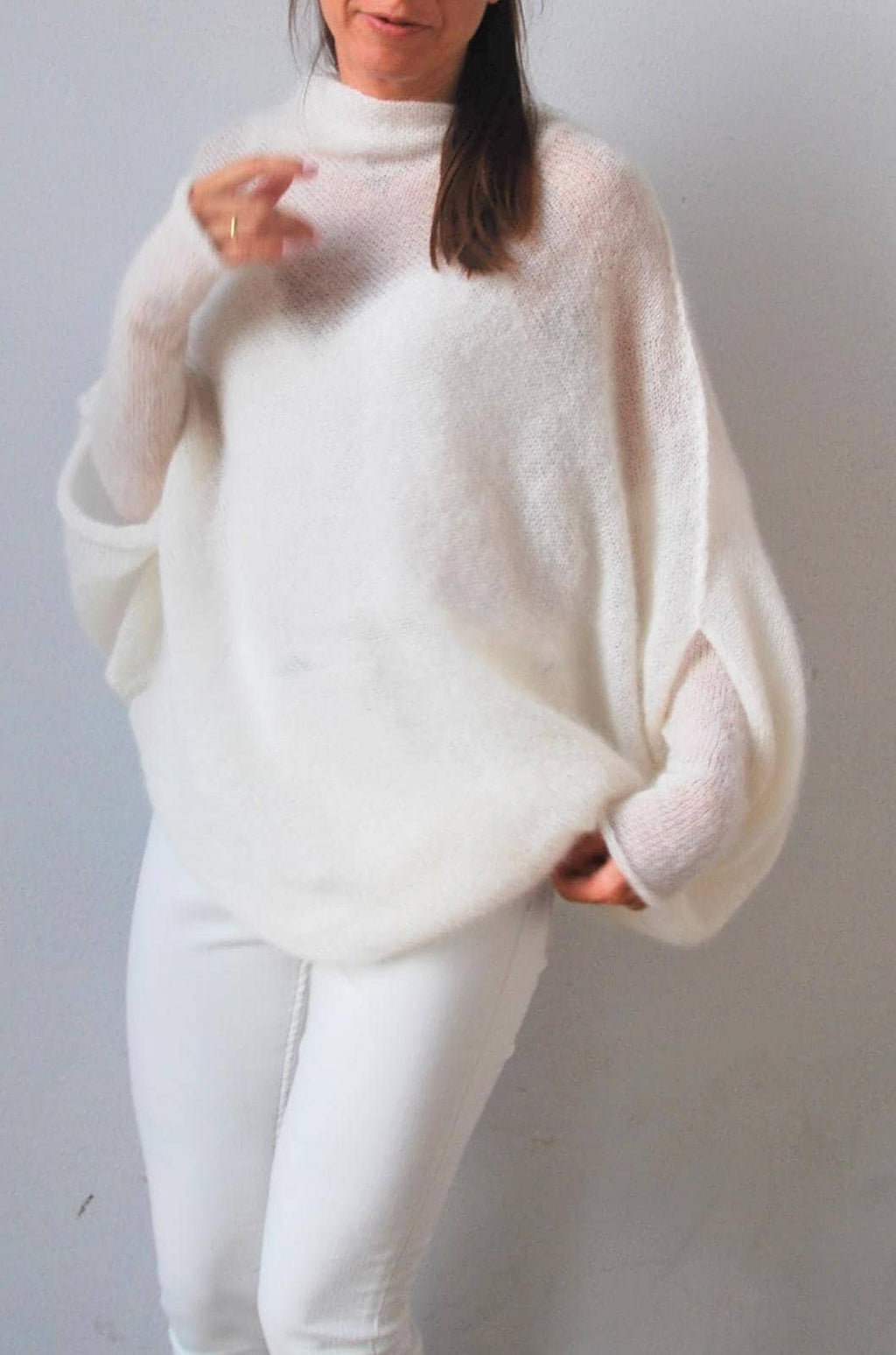 Handmade Mohair Silk Poncho: Knitted Bridal Cover-Up