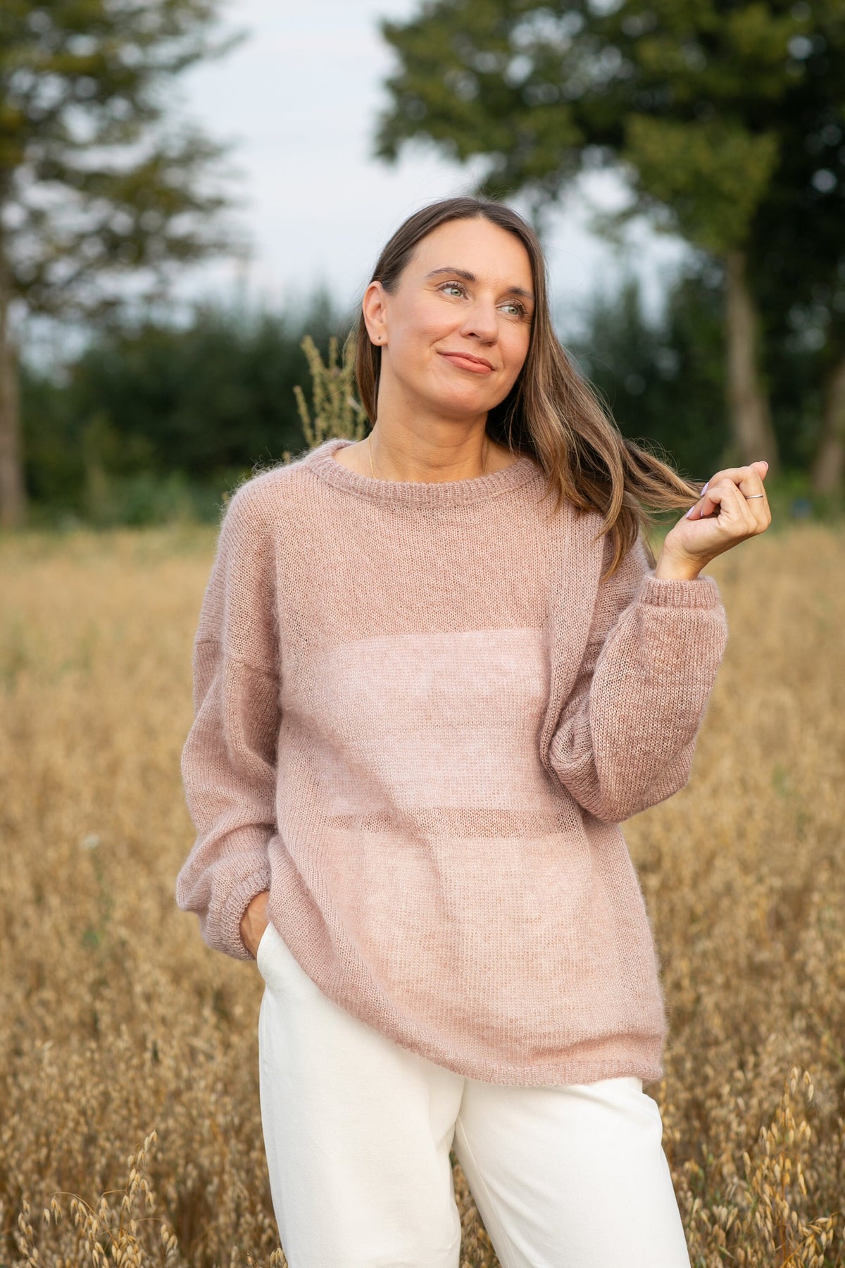 Powder Mohair Silk Sweater: Lightweight Knitted Pullover