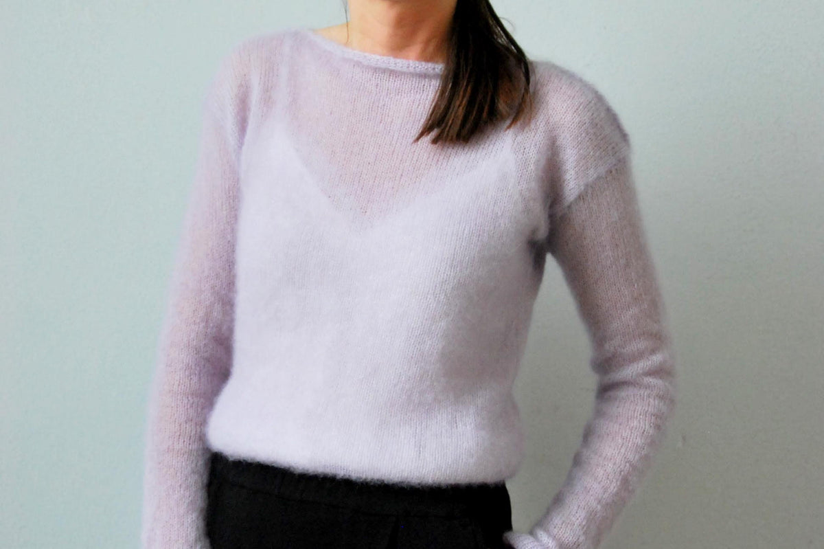 Pearl Gray Mohair Silk Knit Sweater - Bridal Shrug