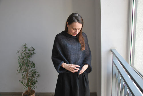 Black Mohair Silk Wedding Shawl: Lightweight Bridal Wrap