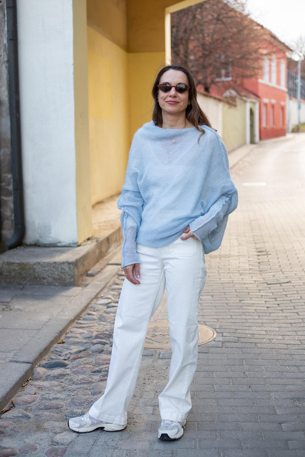 Light Blue Mohair Silk Sweater, Soft Knit Pullover Women, Bridal Mohair Sweater, Lightweight Blue Poncho, Elegant Wedding Wrap