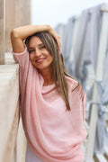 Peach Mohair Silk Sweater: Lightweight Loose Knit Poncho