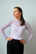 Pearl Gray Mohair Silk Knit Sweater - Bridal Shrug