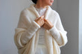 Ivory Alpaca Silk Knit Cardigan: Bridal Wedding Shrug