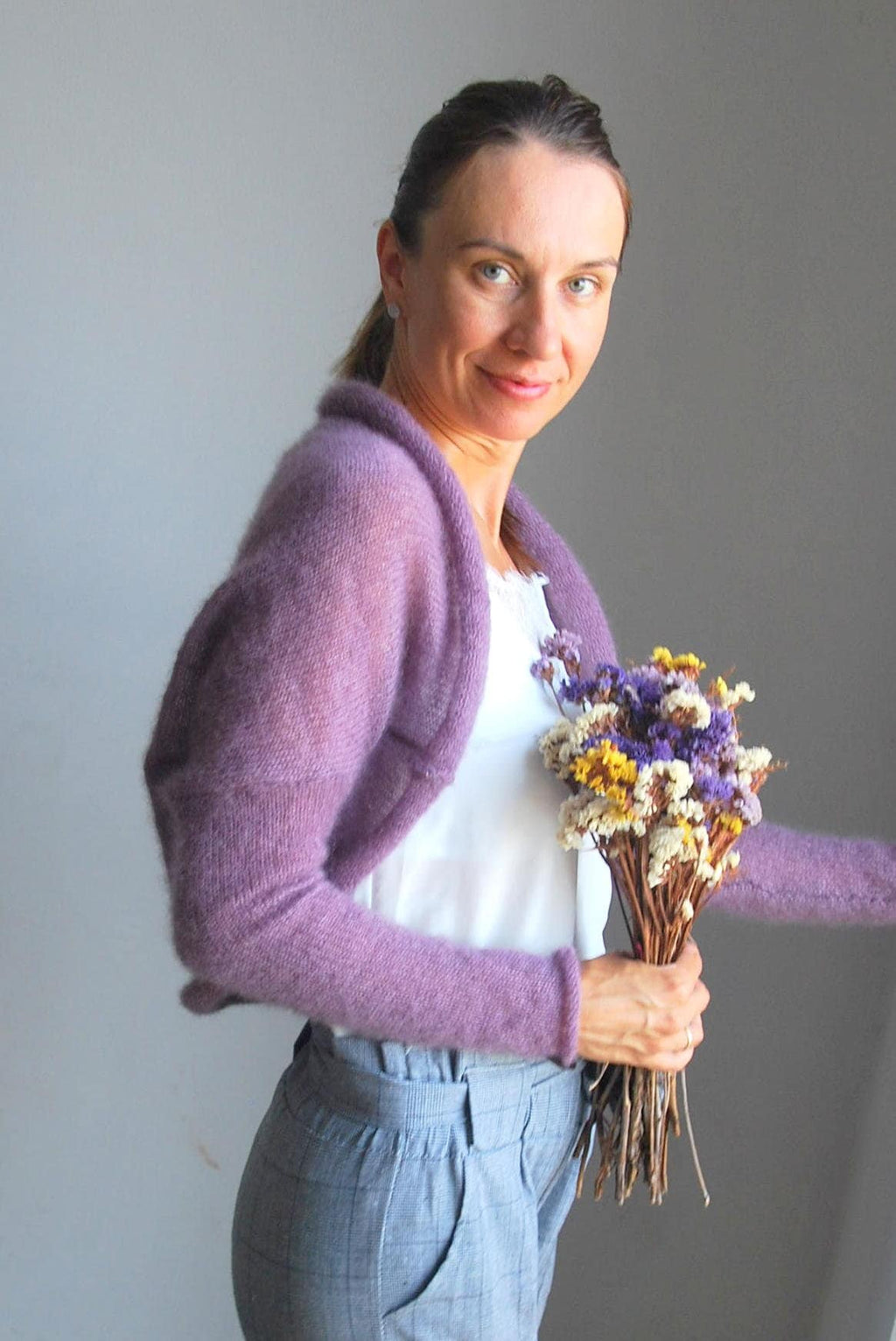 Mohair Silk Bridal Bolero: Knitted Wedding Shrug