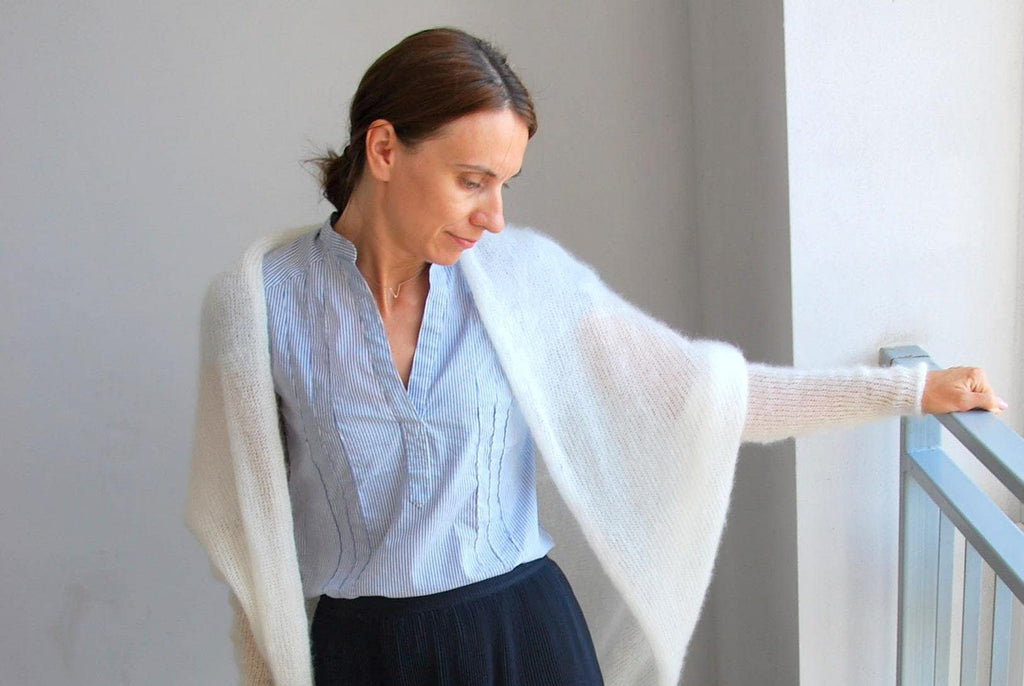 Hand Knit Mohair Cardigan: Bridal Wedding Sweater, Soft Silk Blend