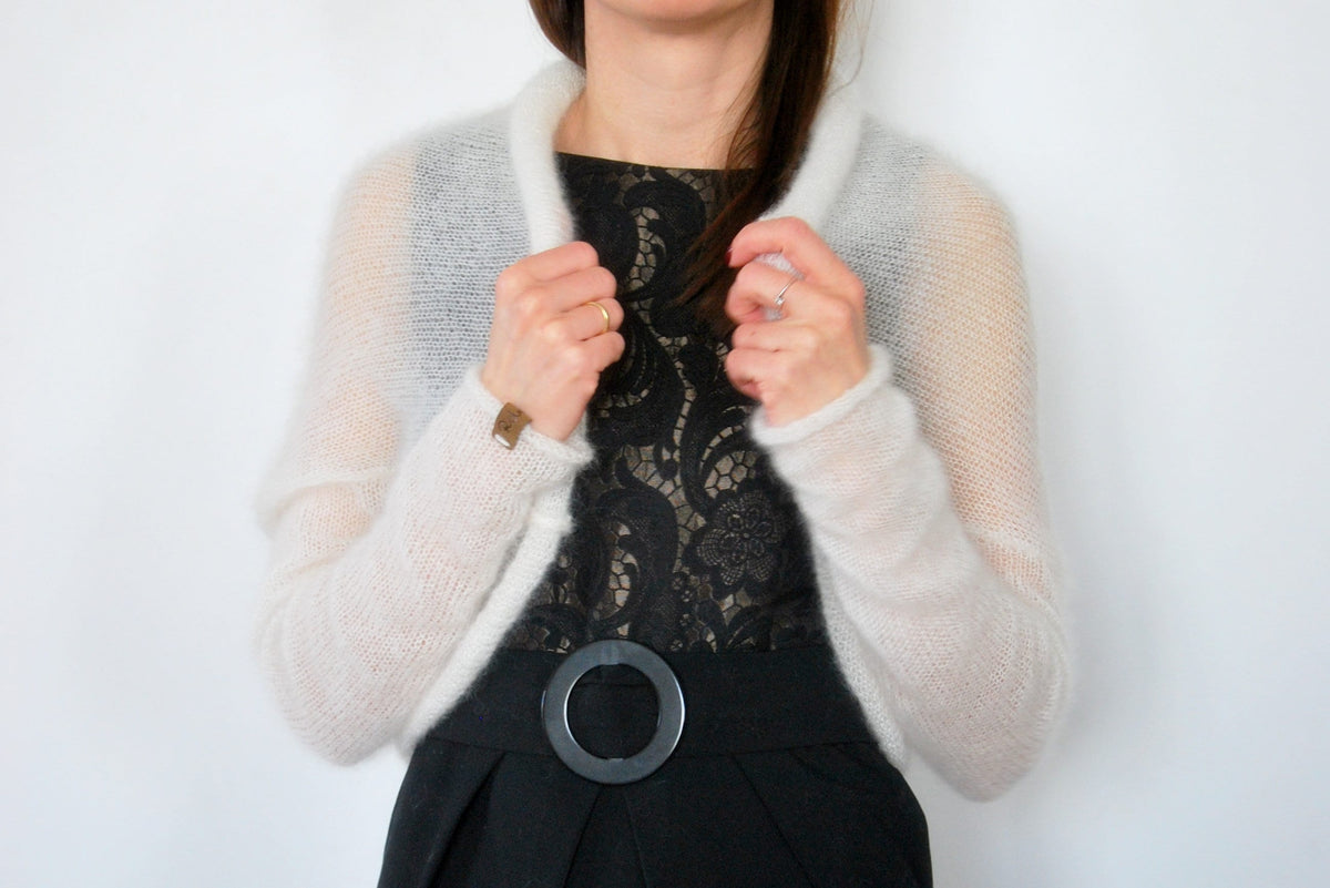 Mohair Silk Bridal Bolero Shrug: Knitted Wedding Cover-Up