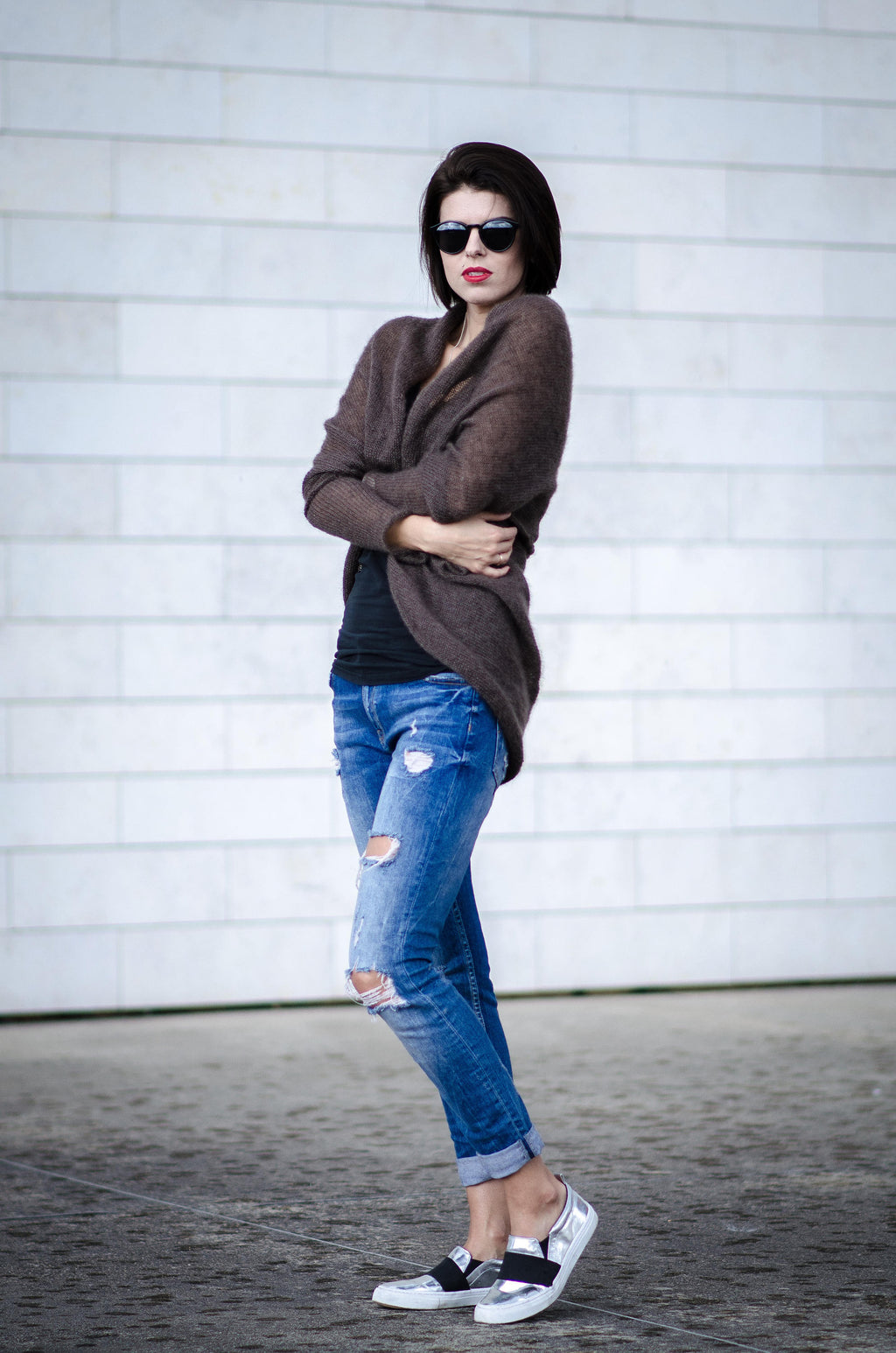 Mohair Silk Blend Cardigan: Bohemian Bridal Knit Sweater