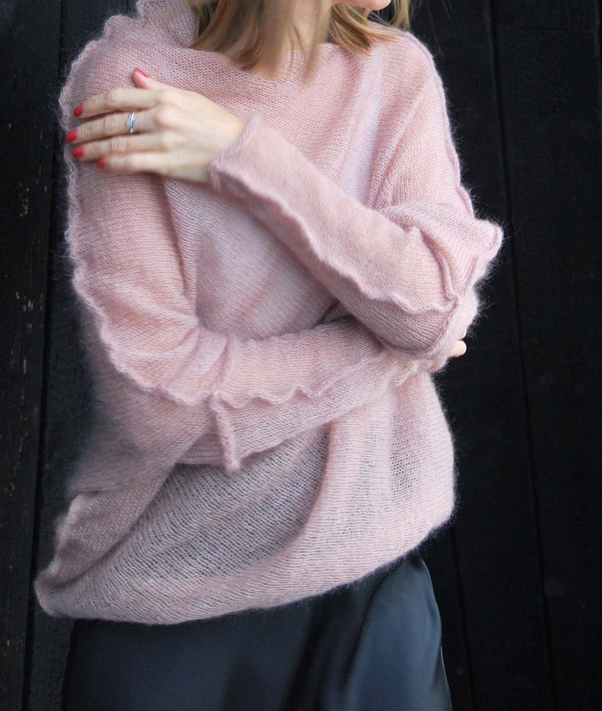 Pink Mohair Silk Cocoon Poncho: Bridal Cover-Up