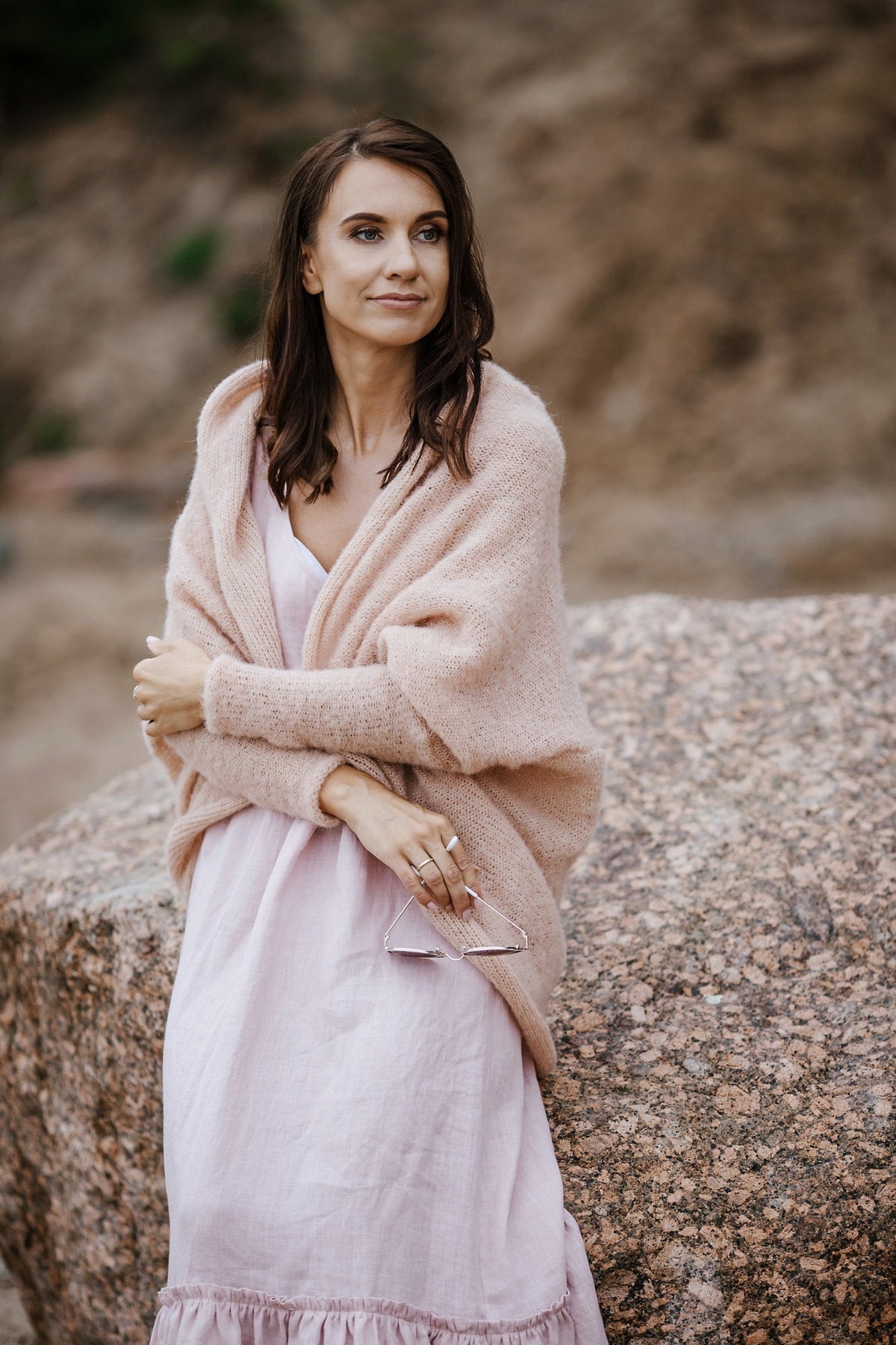 Pink sand alpaca silk cardigan, wedding pink silk mohair jacket, bridal alpaca silk pullover, wedding accessories, soft alpaca bridal shrug