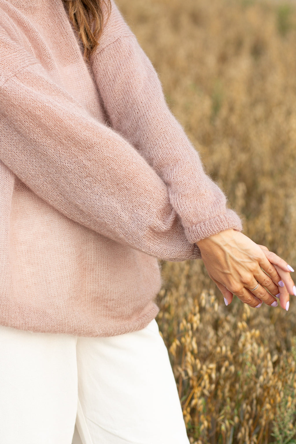 Powder Mohair Silk Sweater: Lightweight Knitted Pullover
